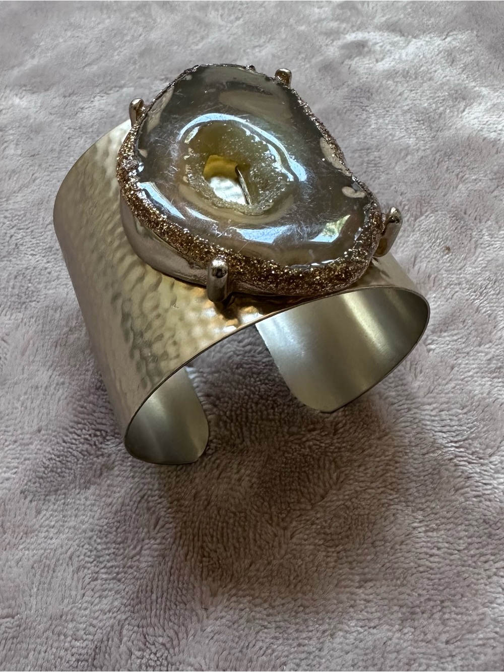 Gold-Tone Agate Statement Cuff Bracelet - Women Jewelry